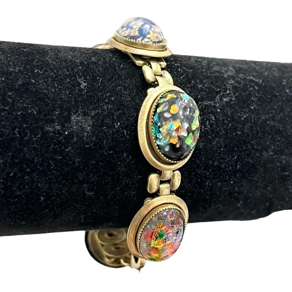 MULTI COLOR CONFETTI ACRYLIC LINK BRACELET